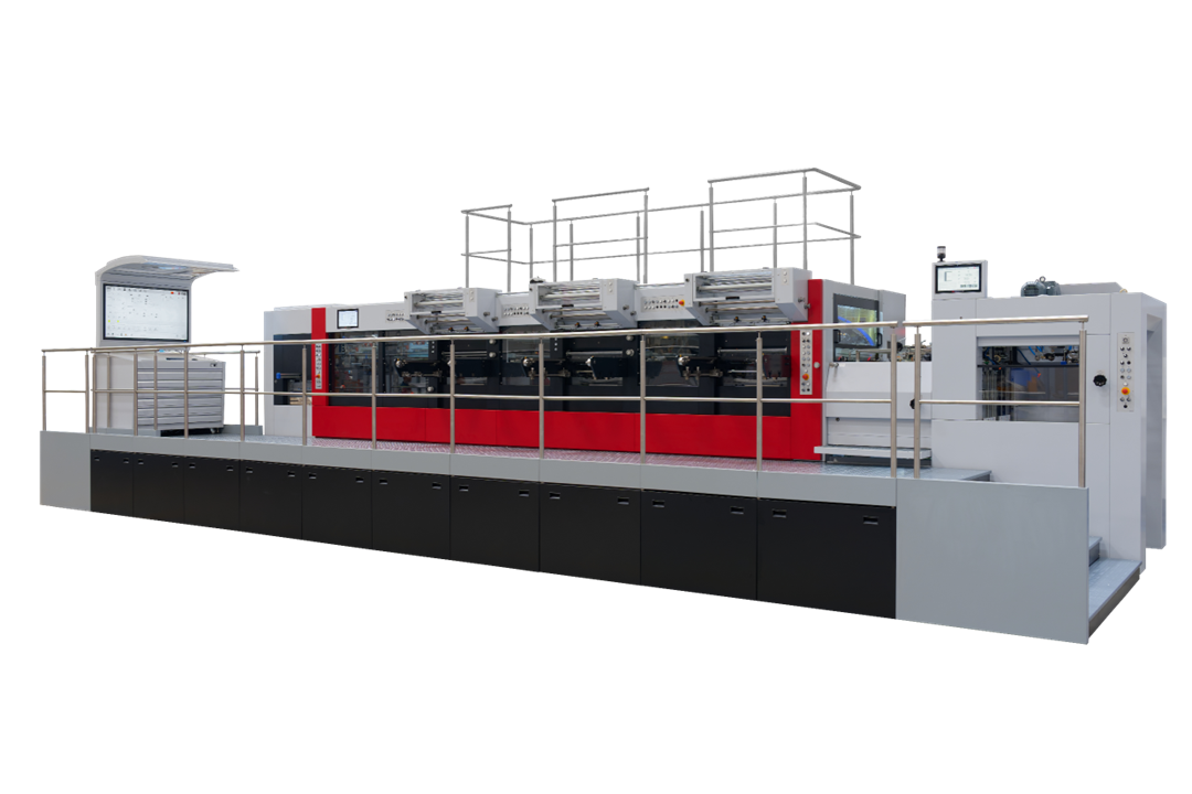 MK3920FFCSB平压平三机组烫金模切机
最高速度6000张/小时,快速换版、一键设定